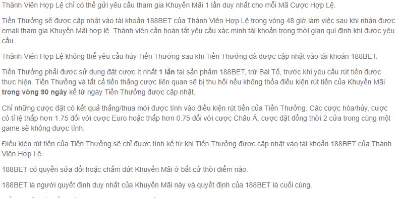 Khuyen mai 300 cuoc xau 188bet 