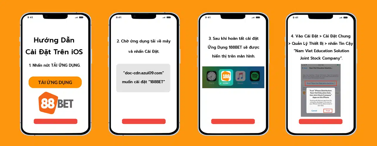 Cach cai dat app 188bet ve IOS