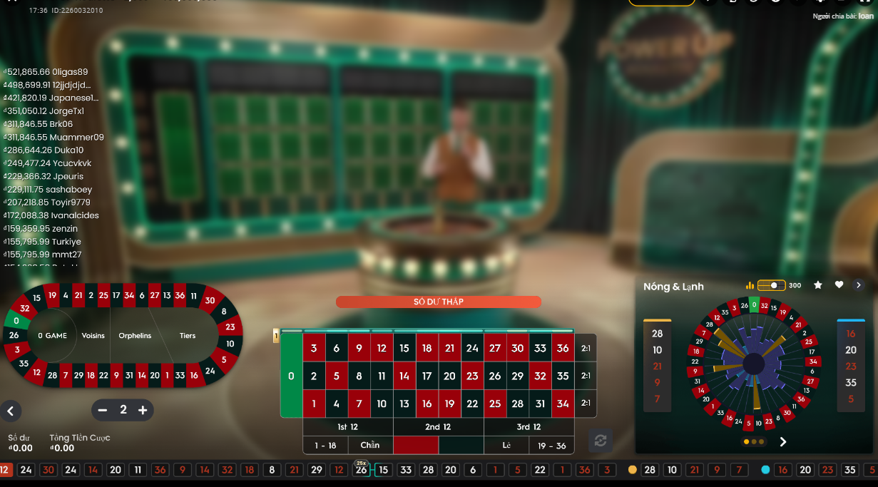 Kinh nghiem Power up Roulette tai 188Bet