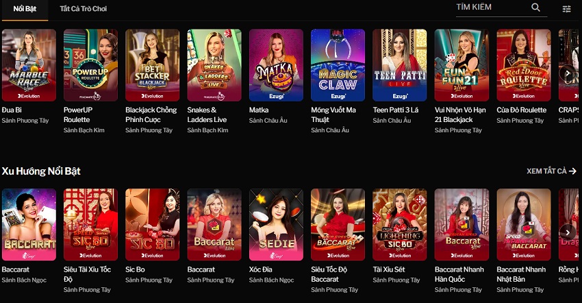 Giao dien tro choi casino truc tuyen 188Bet