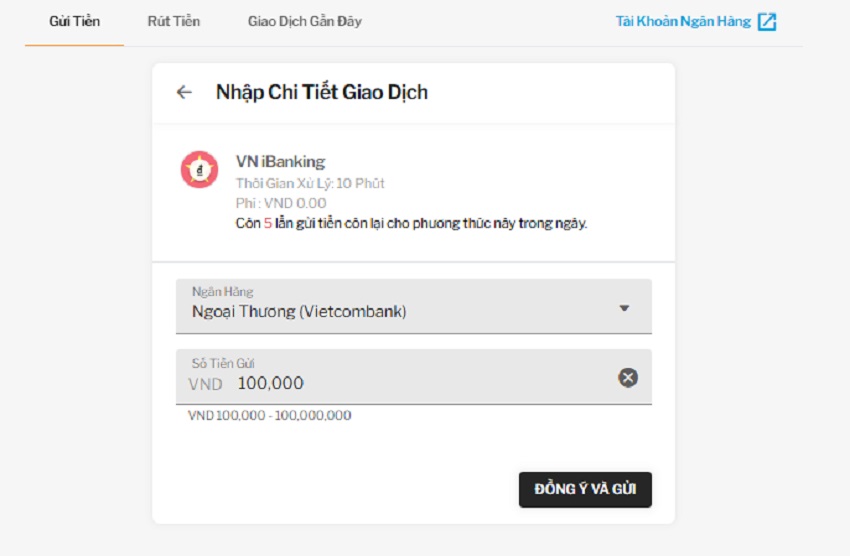 Huong dan cach nap tien 188BET qua VN iBanking
